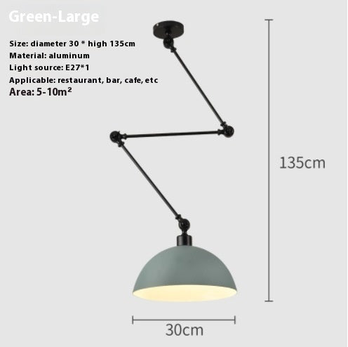 Modern Simple Personality Adjustable Light Creative Nordic Dining Room Bar Bedroom Bedside Collapsible Single-head Droplight