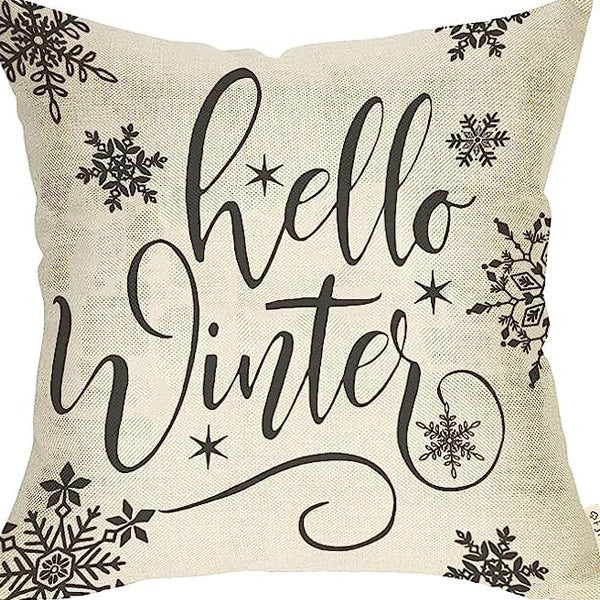 Winter Series Throw Pillow Cover Linen