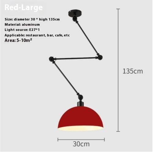 Modern Simple Personality Adjustable Light Creative Nordic Dining Room Bar Bedroom Bedside Collapsible Single-head Droplight