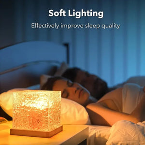 16 Color USB Charging Dynamic Rotating Water Wave Projector Night Glow Flame Crystal Light Living Room Bedroom Decor