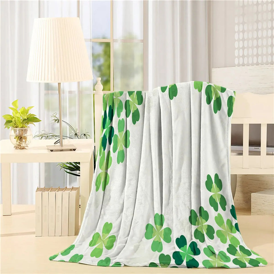 Blanket Clover Design Flannel Blanket Sofa Decorative Blanket Bed Sheet Bedspreads