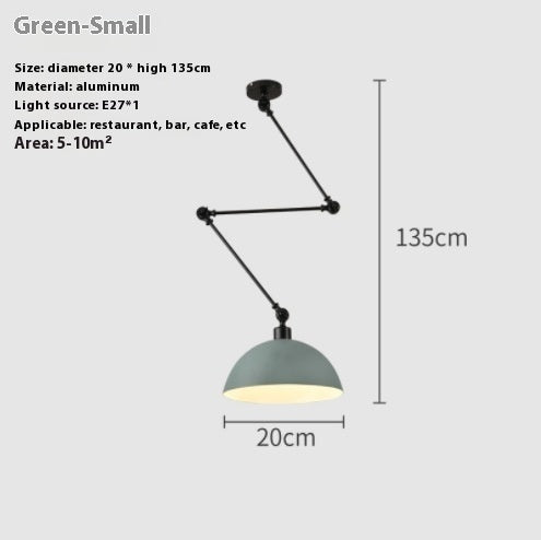 Modern Simple Personality Adjustable Light Creative Nordic Dining Room Bar Bedroom Bedside Collapsible Single-head Droplight