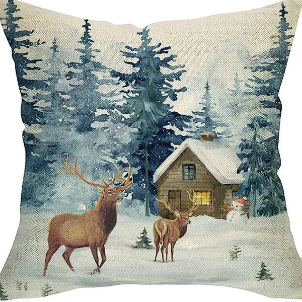 Winter Series Throw Pillow Cover Linen