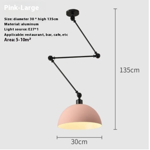 Modern Simple Personality Adjustable Light Creative Nordic Dining Room Bar Bedroom Bedside Collapsible Single-head Droplight